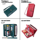 Retro Women Clutch Leather Wallet Female Long Wallet Women Zipper Purse