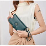 Retro Women Clutch Leather Wallet Female Long Wallet Women Zipper Purse