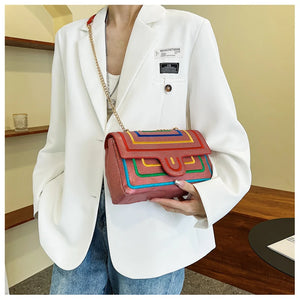 Rhinestone One Shoulder Crossbody Chain Bag Girl