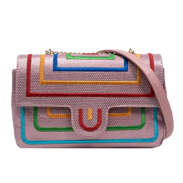 Rhinestone One Shoulder Crossbody Chain Bag Girl