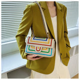 Rhinestone One Shoulder Crossbody Chain Bag Girl
