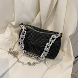 Rhinestones Women Shoulder Crossbody Bags Diamond PU Female Purses