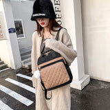 Rhombus Casual Oxford Cloth School Student Backpack