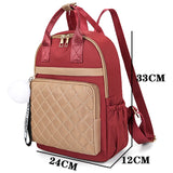 Rhombus Casual Oxford Cloth School Student Backpack