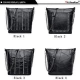 Rivet Crossbody Bag Leather Chain Messenger Large Shoulder Bags