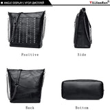 Rivet Crossbody Bag Leather Chain Messenger Large Shoulder Bags