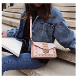 Sequin Rivet Shoulder Strap Square Bag