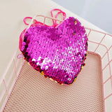 Sequins Heart Crossbody Bag for Kids Girls Small Purse