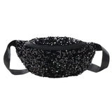 Sequins Women Fanny Packs Large Capacity Waist Bags Casual Purse Crossbody