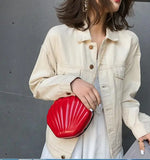 Small PVC Shell Bag Crossbody Solid Shoulder Chain Handbags