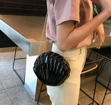 Small PVC Shell Bag Crossbody Solid Shoulder Chain Handbags