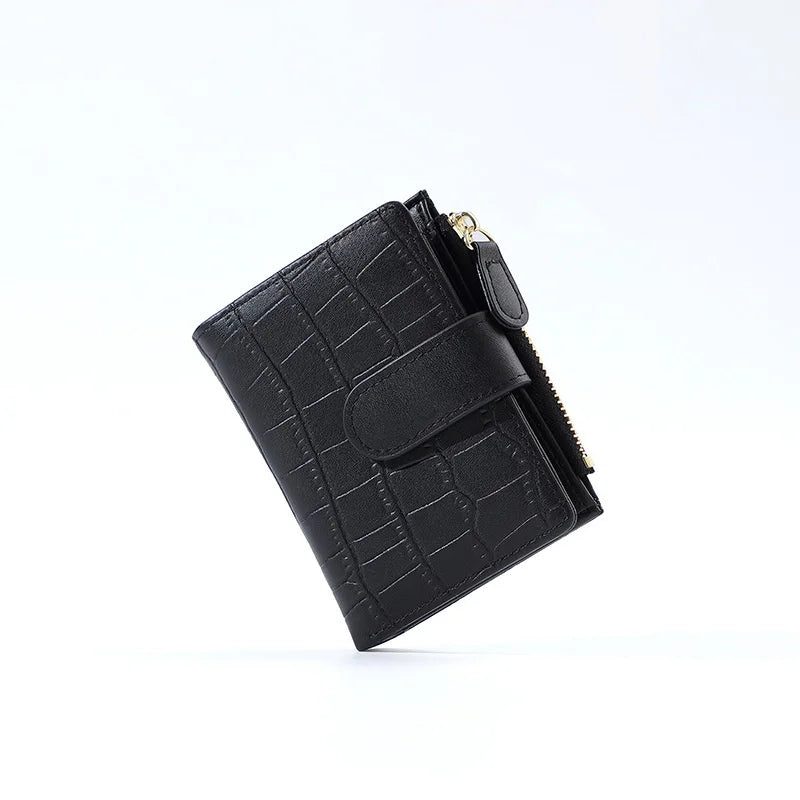 Women's Short Wallet Small Purse Female Leather Zip Money Bag
