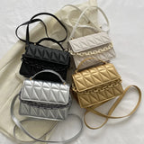 Plaid PU Leather Shoulder Bag Chain Flap Crossbody Handbag