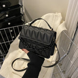Plaid PU Leather Shoulder Bag Chain Flap Crossbody Handbag