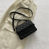 Plaid PU Leather Shoulder Bag Chain Flap Crossbody Handbag