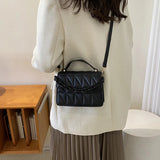 Plaid PU Leather Shoulder Bag Chain Flap Crossbody Handbag