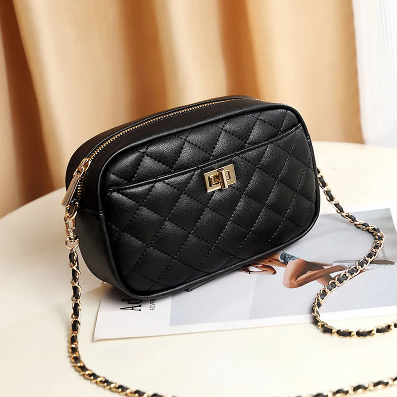 Women's Mini Shoulder Bag with Chains for Mobile Phone PU Leather
