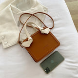 Shoulder Bag Women All-match Mini Square Handbag High Female Solid Texture