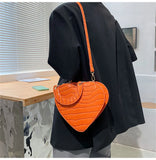 Shoulder Crossbody Bag Female Heart-shaped Leather Tote Phone Bags