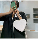 Shoulder Crossbody Bag Female Heart-shaped Leather Tote Phone Bags