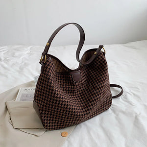 Canvas Embroidery Tote Bag for Women Large Capacity