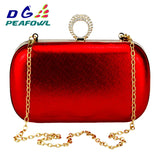 Silk Red Diamond Clutch Shoulder Chain Bridal Handbag