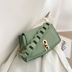 Solid Lock Woven Underarm Bag Lady Casual Versatile Shoulder Bags