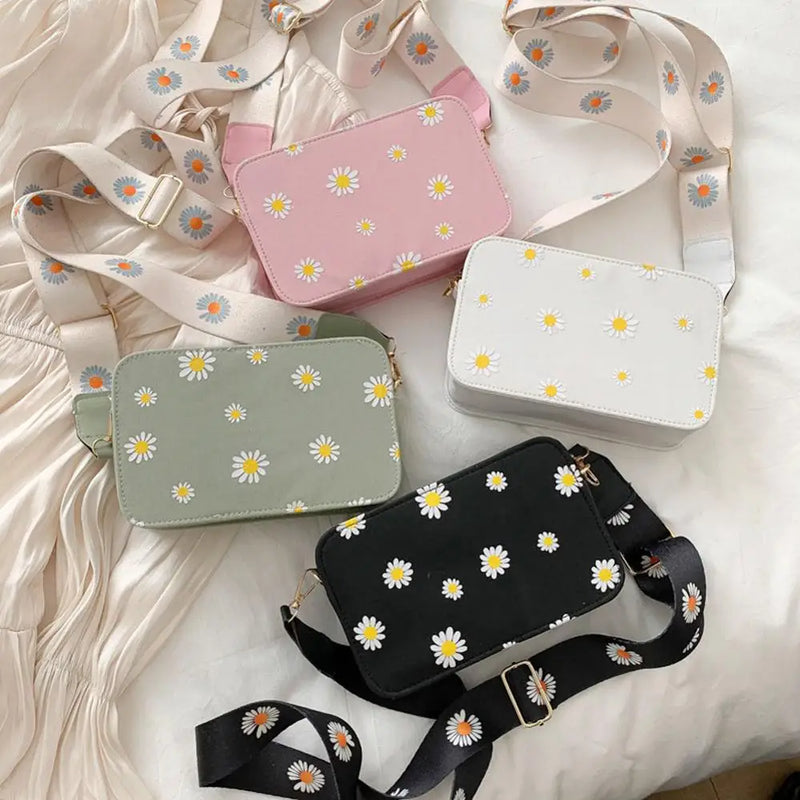 Small Daisy Female Bags Wide Nylon Shoulder Strap Shoulder Messenger Bag