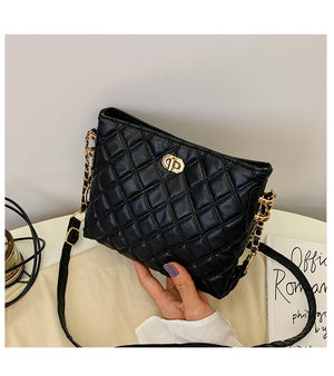 Soft Leather Shoulder Bag Chain Crossbody Large Capacity Bucket Bag