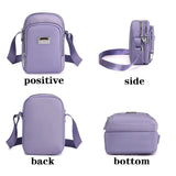 Solid Collection Crossbody Bag Lightweight Nylon Shoulder Bag