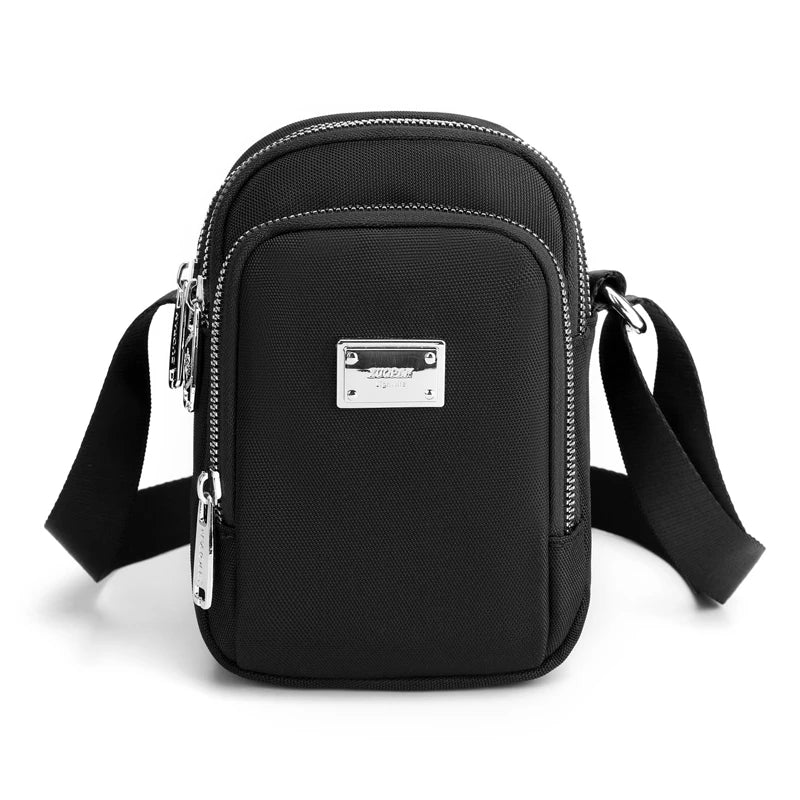 Solid Collection Crossbody Bag Lightweight Nylon Shoulder Bag