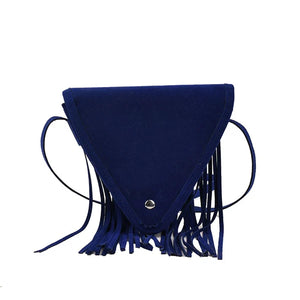 Frosted Tassel One Shoulder Triangle Bag