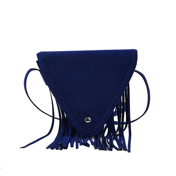 Frosted Tassel One Shoulder Triangle Bag