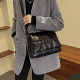 Soft Leather Shoulder Bag High Capacity Square Ladies Crossbody Bag