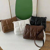 Soft Leather Shoulder Bag High Capacity Square Ladies Crossbody Bag