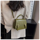 Women's Small Square Bag One Shoulder Cross Body Solid Portable