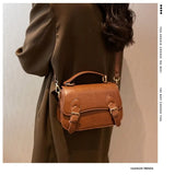 Women's Small Square Bag One Shoulder Cross Body Solid Portable
