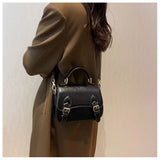 Women's Small Square Bag One Shoulder Cross Body Solid Portable