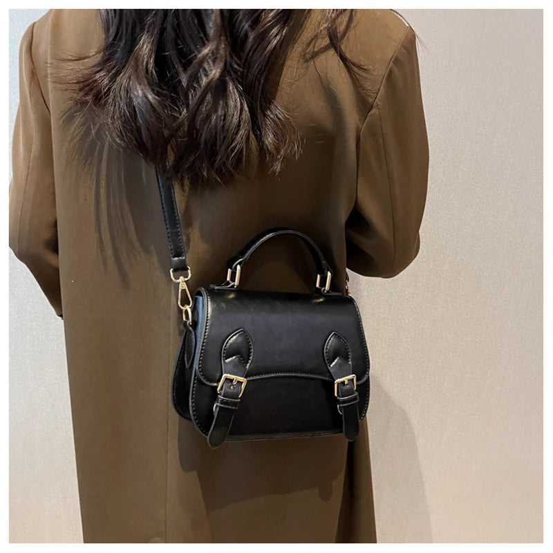 Women's Small Square Bag One Shoulder Cross Body Solid Portable