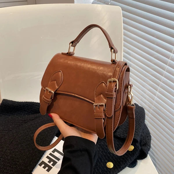 Women's Small Square Bag One Shoulder Cross Body Solid Portable