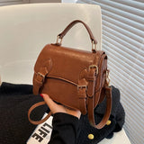 Women's Small Square Bag One Shoulder Cross Body Solid Portable