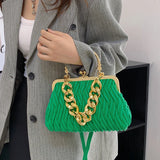 Quilted Mini Crossbody Handbag for Women - Solid Color Shoulder Bag