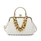Quilted Mini Crossbody Handbag for Women - Solid Color Shoulder Bag