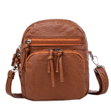 Vintage Leather Cross-body Bag Women Retro Shoulder Earphone Hole