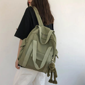 Waterproof Nylon Backpack for Teenage Girl Shoulder Travel Bag School