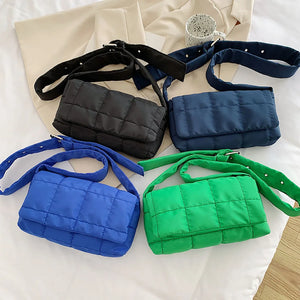 Winter Nylon Quilted Shoulder Bag Casual Crossbody Handbag