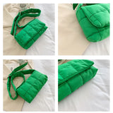 Cotton Shoulder Bags Quilted Shopper Bags Winter Crossbody Handbags