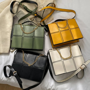 Splicing Small Square Bag Chain Shoulder Handbag