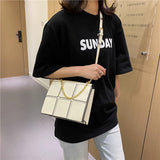 Splicing Small Square Bag Chain Shoulder Handbag