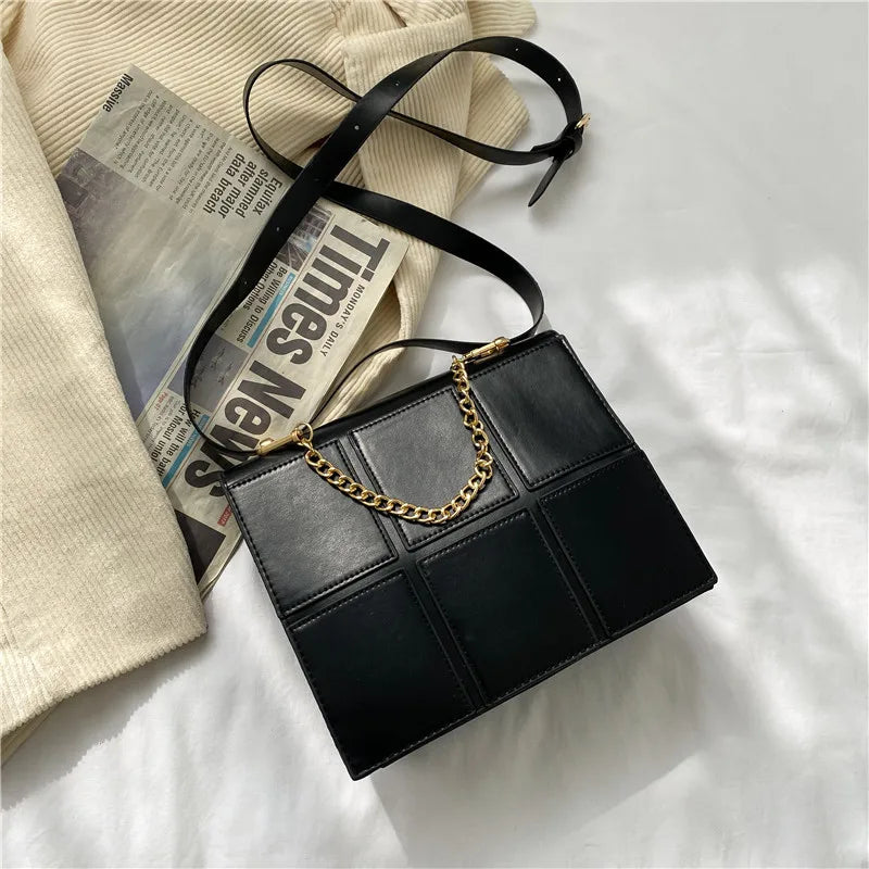 Splicing Small Square Bag Chain Shoulder Handbag